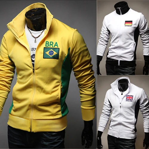 New arrival Active casual men fashion cardigan sweater jacket hoodie men's Sportswear athletic outwear The national flag design | Мужская