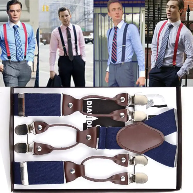 Подтяжки мужские универсальные на 6 клипсах 115 см|vintage mens suspenders|mens suspendersmens suspenders