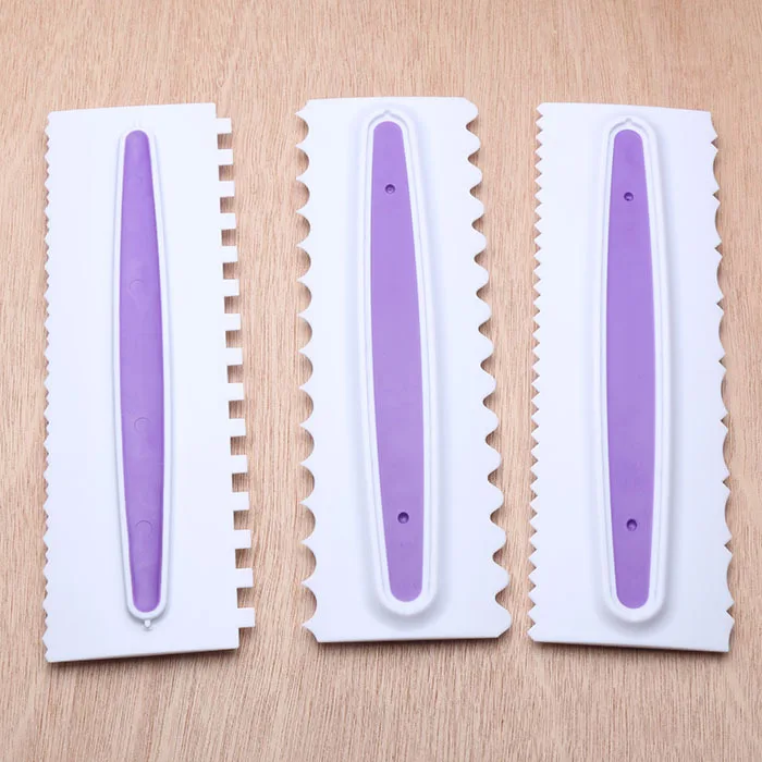 Luyou 3PCS/Set Multifunctional Irregular Teeth Edge DIY Cream Scraper Set Cake Mold Tools Plastic FM1679 | Дом и сад