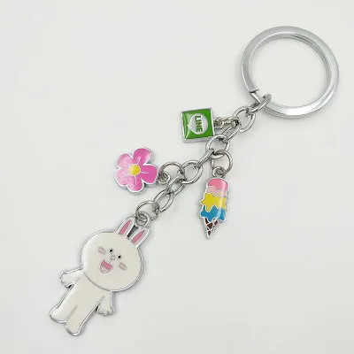 Cony Лягушка Line Town брелок милый брелок для ключей для женщин коричневого цвета с декором в виде кролика брелок мультяшный брелок для ключей на пояс сумка Шарм - Цвет: Cony