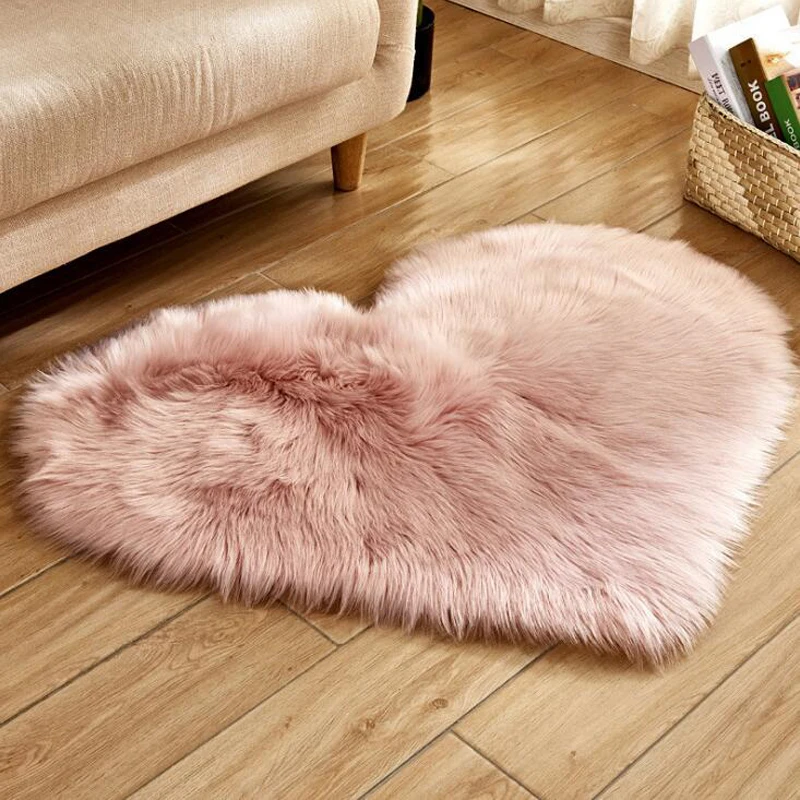 Коврики Love Heart из искусственной овечьей шерсти Пушистый Ковер нескользящий