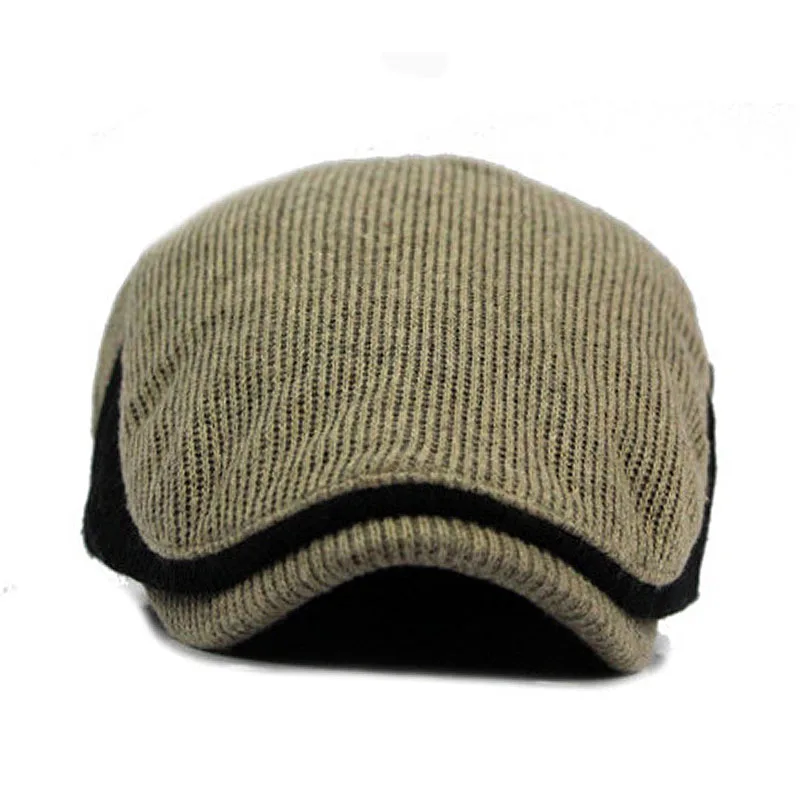 Шляпа Фибоначчи в стиле ретро для мужчин Кепка из шерсти петчворк вязаная кепка