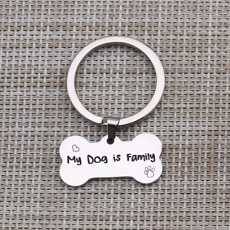 Брелок My Dog Is Family для домашних животных собак Lover мам ID брелок из нержавеющей стали
