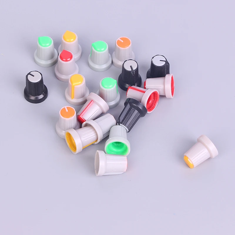 20Pcs 15*17mm random color 6mm Plastic Threaded Knurled Potentiometer Knobs Caps | Обустройство дома