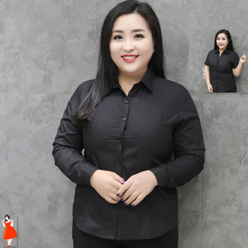 Женская блузка с длинным рукавом черный топ и размеры 5XL 6XL 7XL 8XL 2020 | одежда