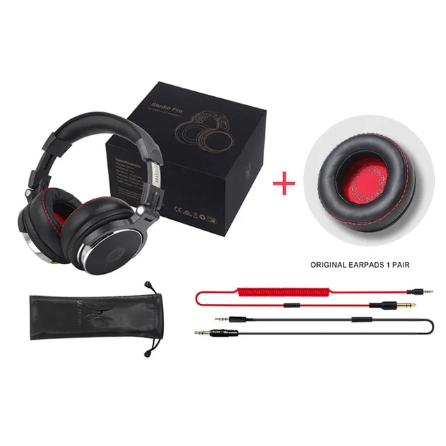 Pro add earpad Oneodio профессиональные студийные наушники DJ стерео профессиональные диджейские наушники студийного монитора игровая гарнитура для ПК телефона PS4 Xbox - Цвет: Pro add earpad