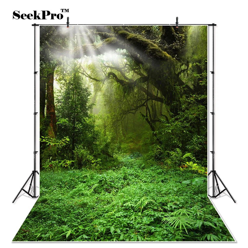 

SeekPro Thin Vinyl Fairy Tale Green Forest Moon Photo Backdrop Printed indoor Studio Portrait Photographic Backgrounds 4301