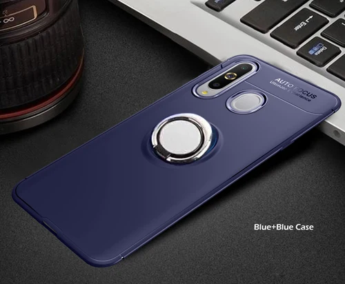 silver blue Роскошный чехол для телефона с магнитным кольцом 9 цветов для samsung Galaxy A90, матовый Силиконовый чехол для Galaxy A60 A70 A80 - Цвет: silver blue