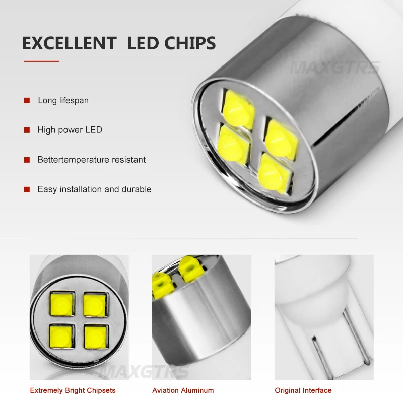 2X T10 194 W5W CREE Chip White 4 SMD 20 Вт с объективом Canbus без ошибок лампы DRL для салона