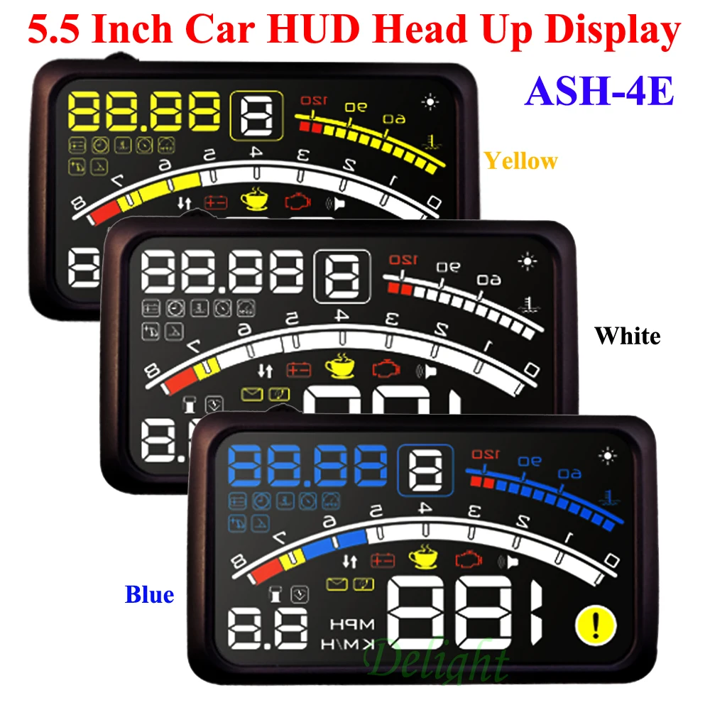 ASH 4E новейший 5 дюймов Автомобильный OBD2 II EUOBD автомобильный HUD Дисплей с