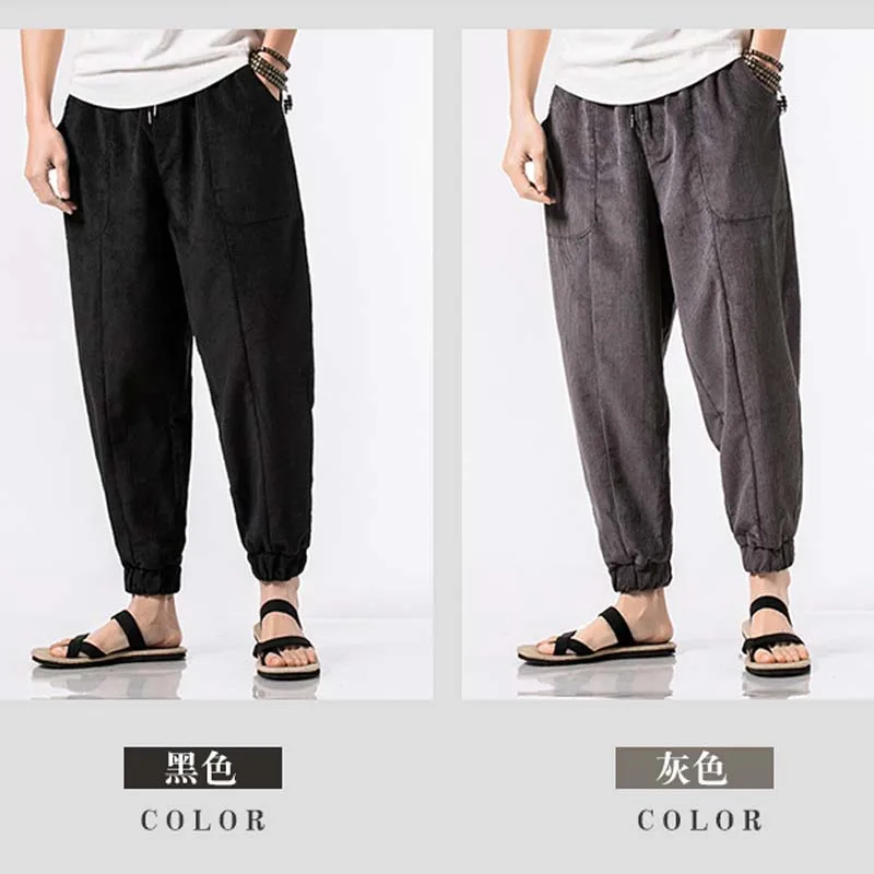 

Fashion Full Sportswear Casual Elastic Cotton Mens Fitness Workout Pants Gyms Long Pants Mid Cotton Men's Sporting Workout Fitne