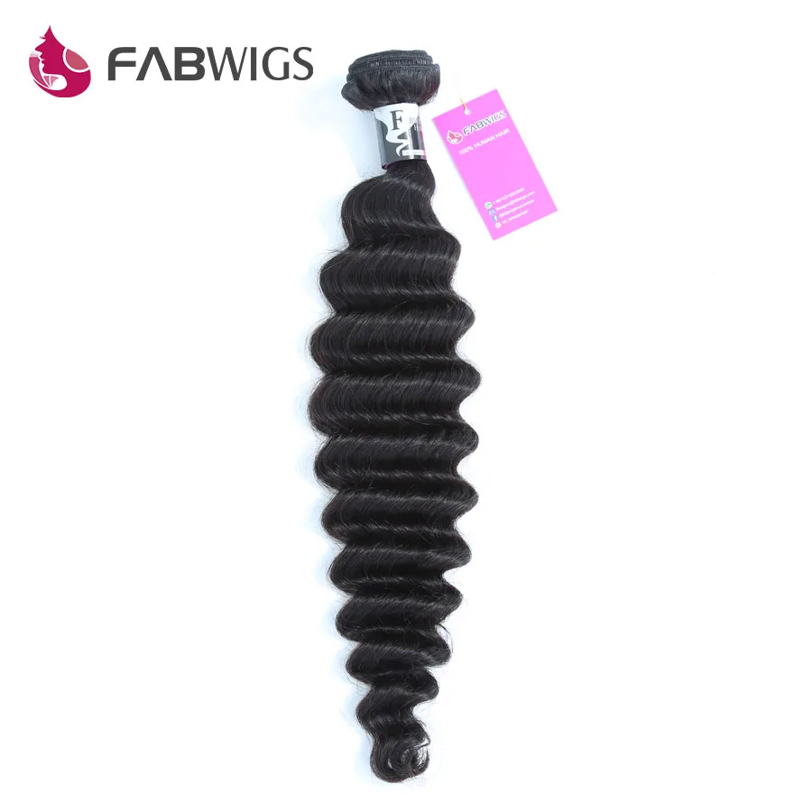 Fabwigs перуанские глубокие пучки волнистых волос с закрытием человеческие волосы