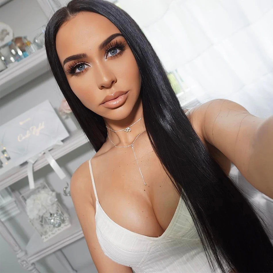 Прямые 360 кружевных фронтальных париков длинные волосы для женщин 150% Remy кружевные человеческие бразильские волосы предварительно выщипанные парики без клея в Бразилию