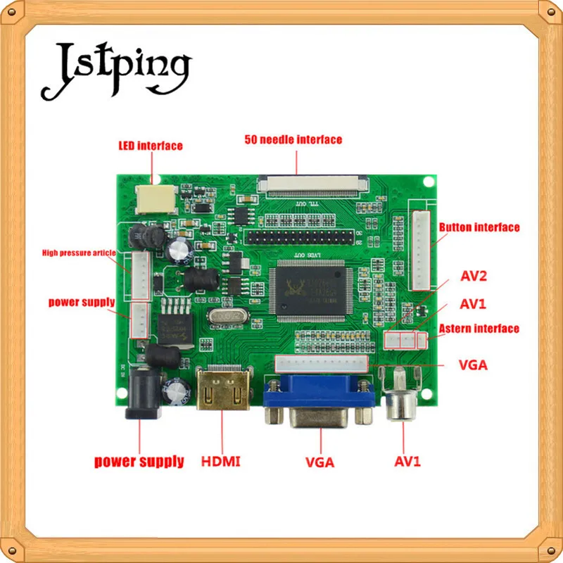 Jstping 9 дюймовый ЖК экран для Raspberry Pi 3 матрица TFT 1024*600 монитор HDMI VGA AV плата драйвера