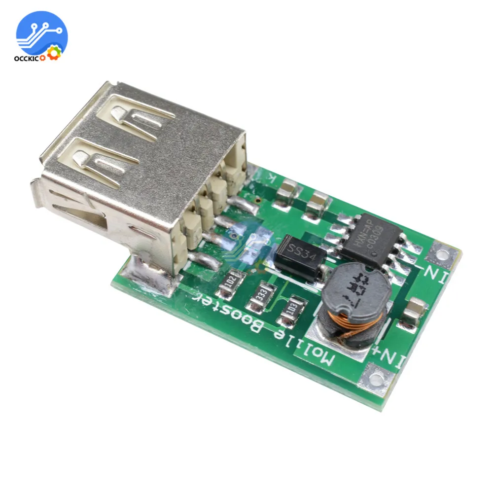 USB литиевая батарея зарядное устройство плата DC-DC от 2 до 5 В 1200ма Повышающий