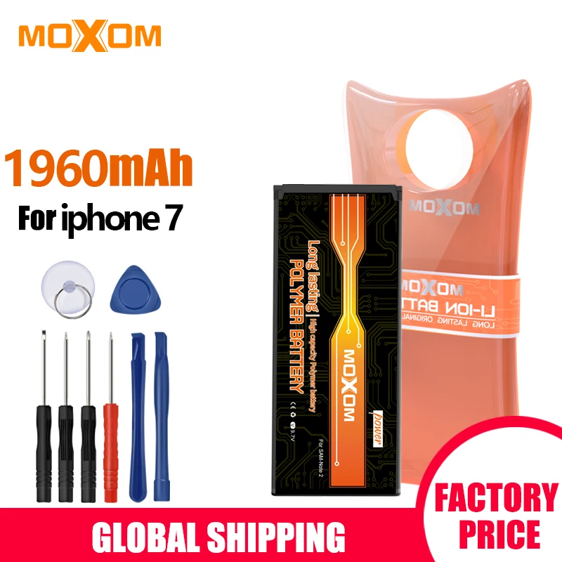 

Оригинальный аккумулятор MOXOM для телефона iPhone 7G, 1960 мАч, батареи большой емкости, сменный литиевый аккумулятор с инструментом