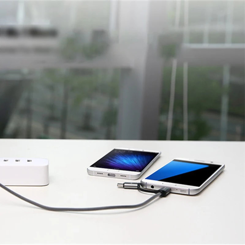 2 в 1 QC3.0 usb type C кабель зарядного устройства для телефона Android Универсальный Micro USB