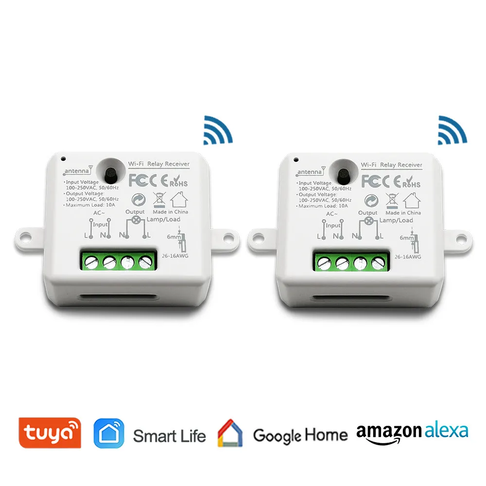 2 Packs Tuya Smart Life WiFi переключатель релейный разъем модуль выключатель дистанционное управление google Home Alexa Echo умный дом автоматизация свет розетка - Цвет: 2 Packs