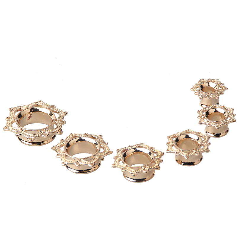 Новая пара новинка лотос племенной латунный туннель для тела двойные