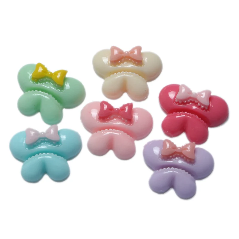 Смешанные полимерные украшения-бабочки LF бусины с плоским основанием кабошон