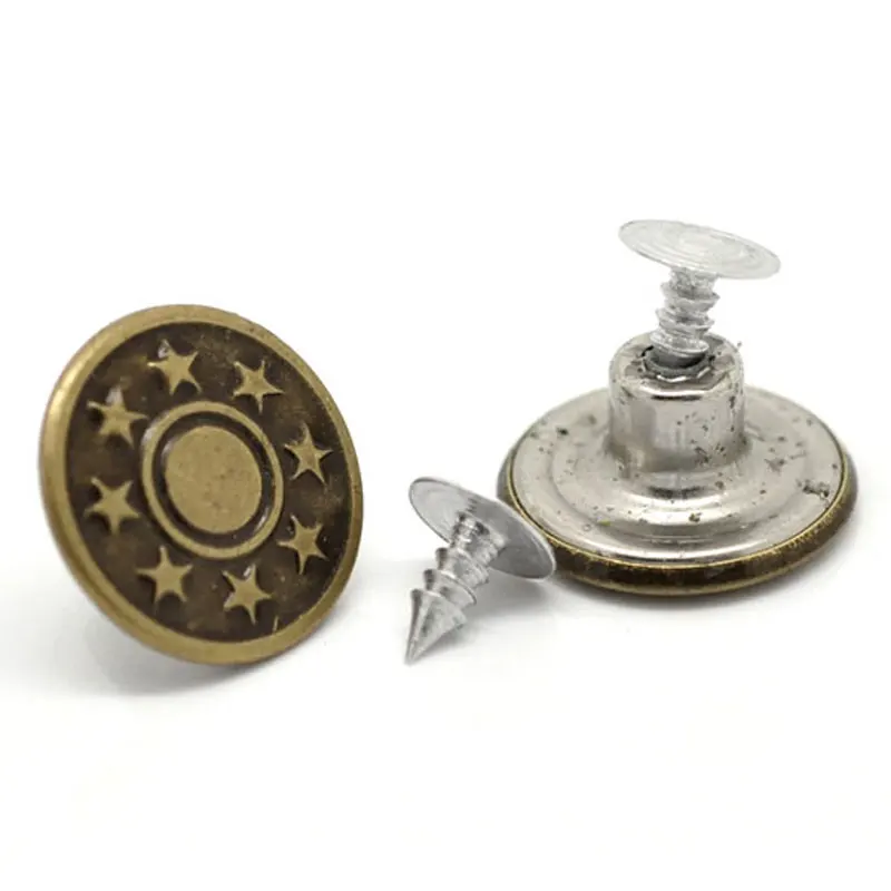 50 наборов Бронзовые звезды металлические пуговицы с узором джинсовые зажимы Knopf
