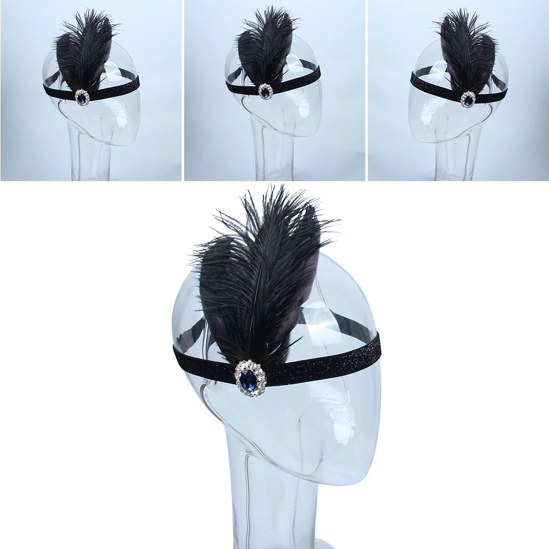 Новинка волос Accessoriesblack перьевая повязка на голову 1920s Винтаж Гэтсби вечерние головные уборы Для женщин Хлопушки Повязка на голову из перьев