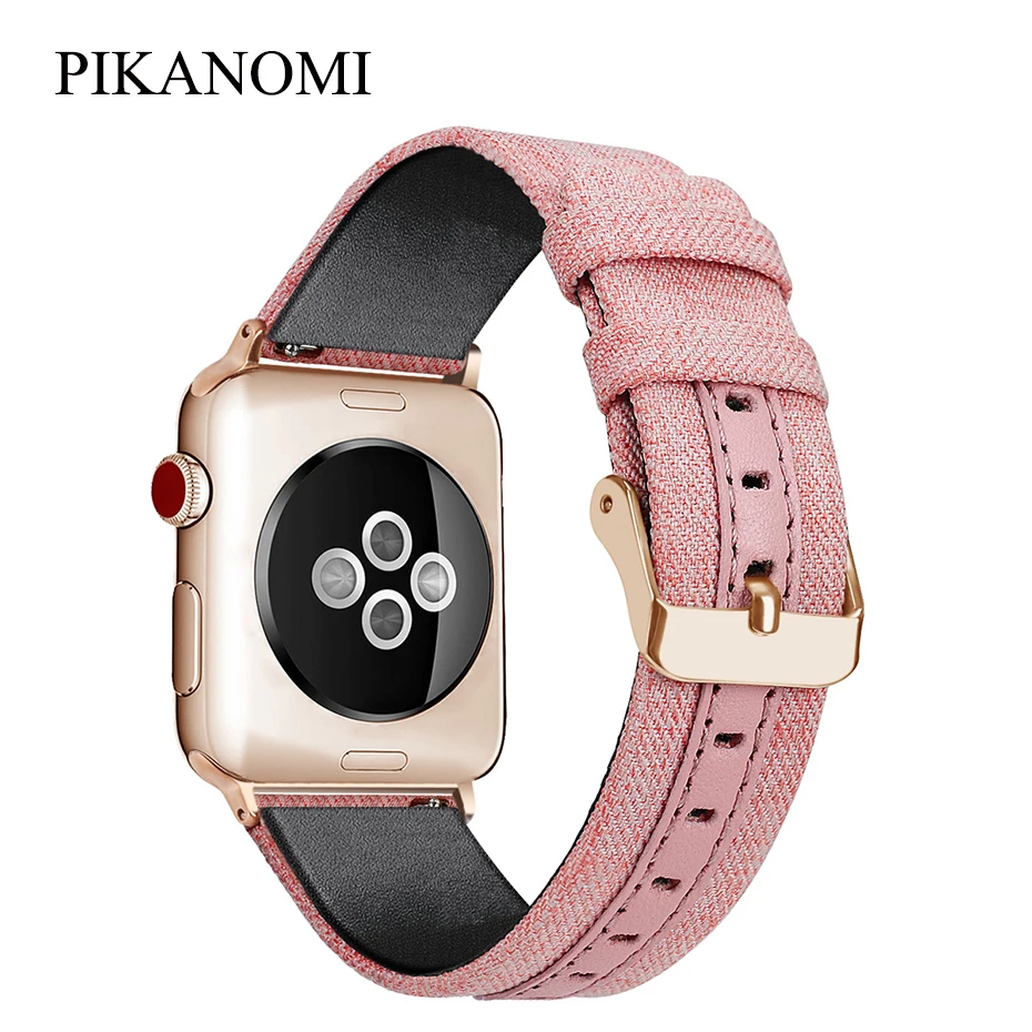 Регулируемый Холст ремешки для часов Apple Watch серии 3/2/1 модные спортивные часы