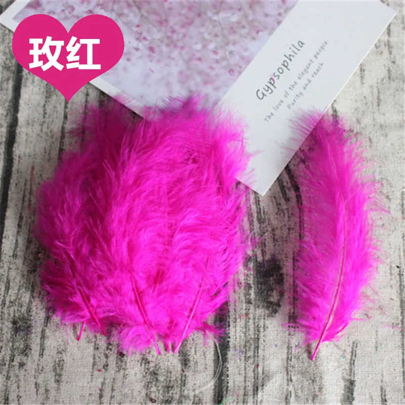 rose red 50pcs Перья индейки 4-6 дюймов 10-15 см куриные Шлейфы перья индейки Марабу для карнавала Хэллоуин Рождество DIY ремесло 50 шт - Цвет: rose red 50pcs