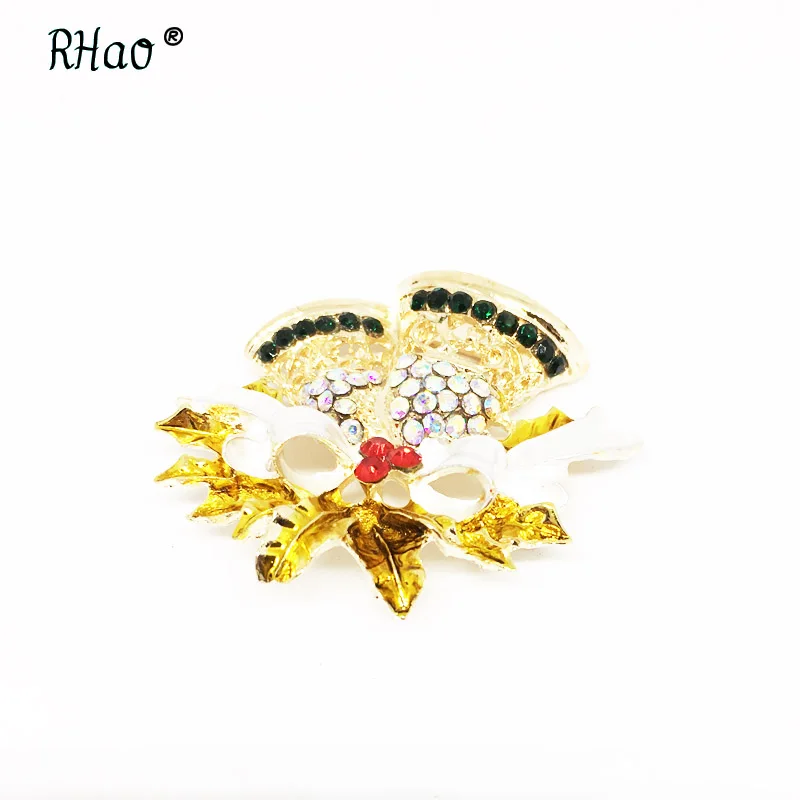 RHao мужские Рождественские Броши с колокольчиками Новогодний подарок для женщин
