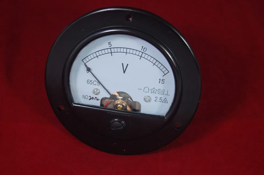 Круглый Аналоговый вольтметр DH62 панельный измеритель напряжения 0 15 В