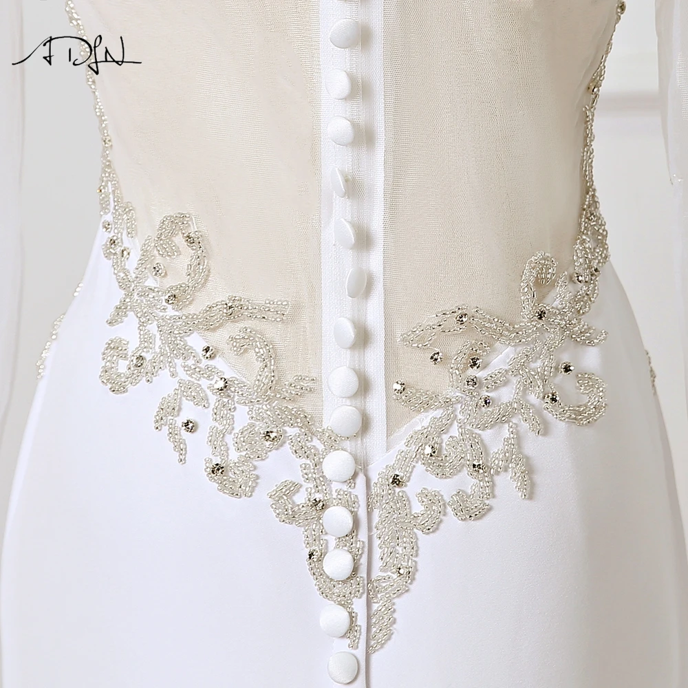 ADLN с длинным рукавом турецкие свадебные платья О образным вырезом прозрачные