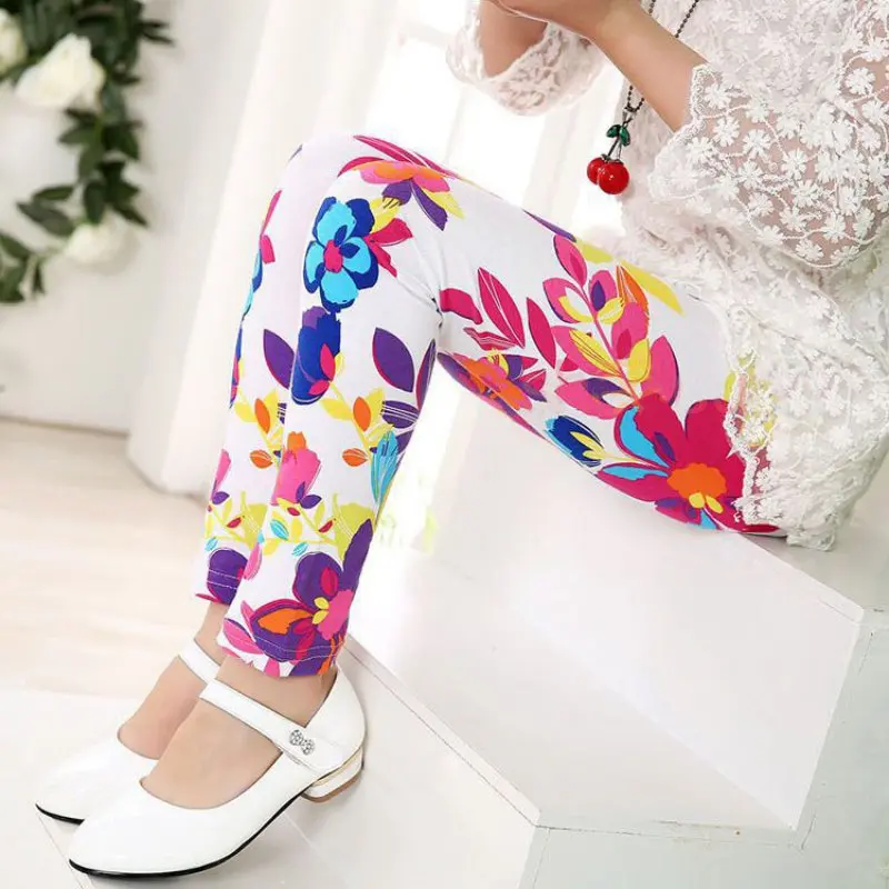 Весенне осенние леггинсы для девочек 10 цветов повседневные винтажные детские с