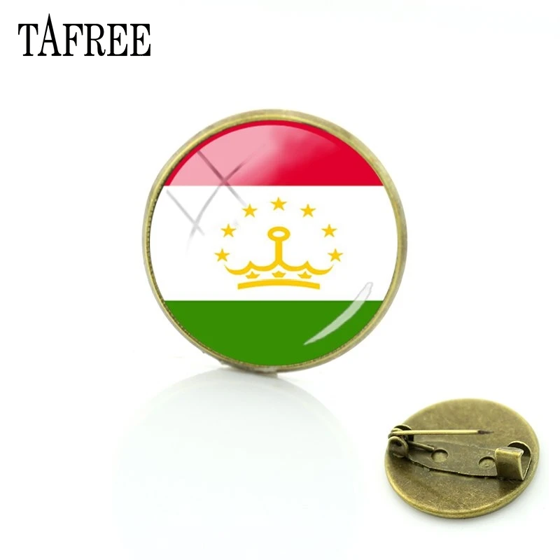 TAFREE Новинка 25 стран флаг Стиль нагрудник мода испания, Япония значок стеклянная Брошь для женщин/мужчин одежда заколка на шарф FG87