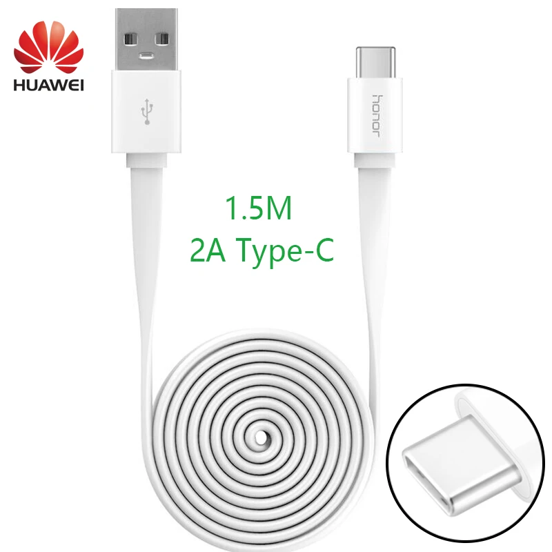 Оригинальное зарядное устройство huawei P30 lite type C кабель P20 lite type-C быстрое зарядное устройство USB C кабель 1,5 м 2A honor 9 9x pro Play