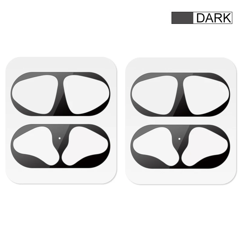 2 set black 2 комплекта ультра тонкая защита для кожи для Airpod Earpods металлическая пленка железные стикеры стружки пылезащитные AirPods стикер наушники - Цвет: 2 set black