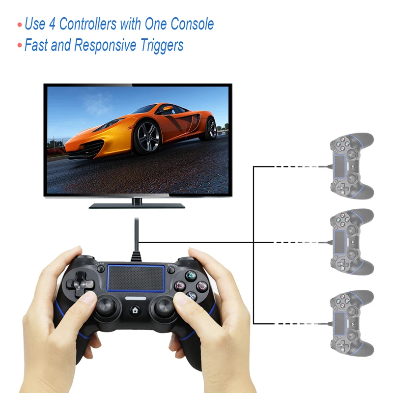 Проводной USB контроллер для PS4 PS3 ПК Win7/8/10 Playstation 4 джойстик Dualshock геймпад|Геймпады| |