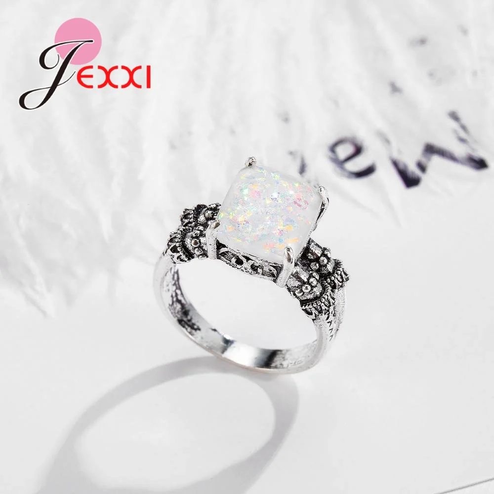Лидер продаж винтажные кольца бижутерия 925 пробы серебро класса ААА Белый опал
