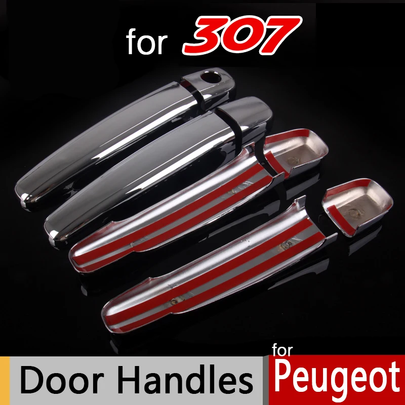 Для Peugeot 307 307sw 307cc Аксессуары хромированная Накладка для стайлинга дверные ручки