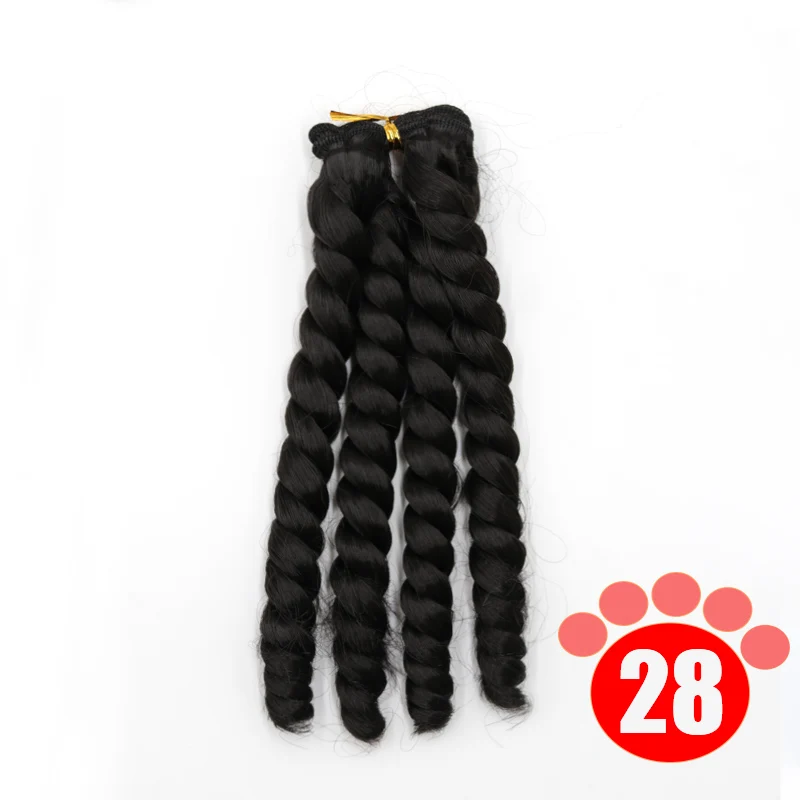 colour 28 Msiredoll bjd парик аксессуары 1 шт 20*100 см волосы куклы для 1/3 1/4 1/6 1/12 градиентный цвет курчавый bjd парики diy - Цвет: colour 28