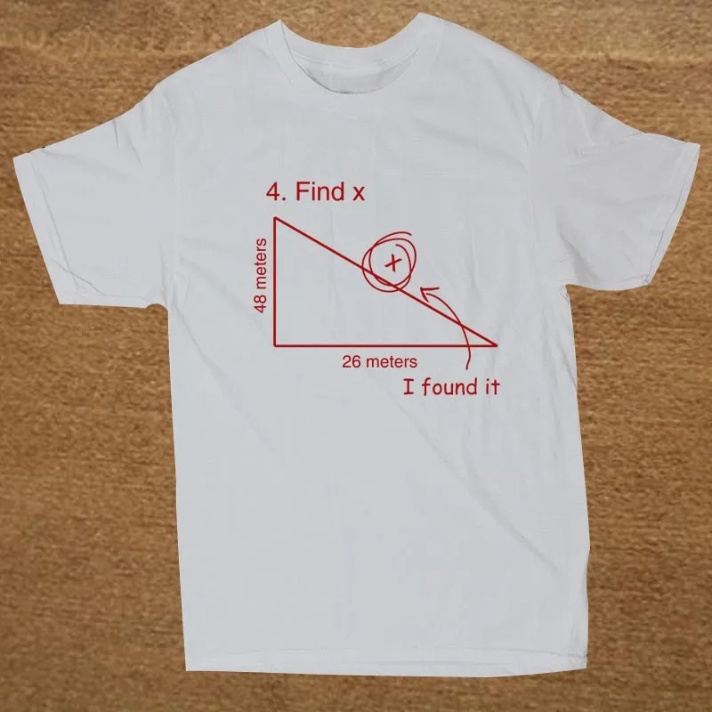white Find Variable X Math Teacher забавная футболка мужская с коротким рукавом из хлопка с рисунком из мультфильма - Цвет: white