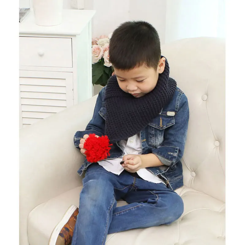 New Ring Scarf for Kids Autumn Winter 2018 Wool Collar Scarves Children Knitted Children's Neckerchief Clothing Accessories |
