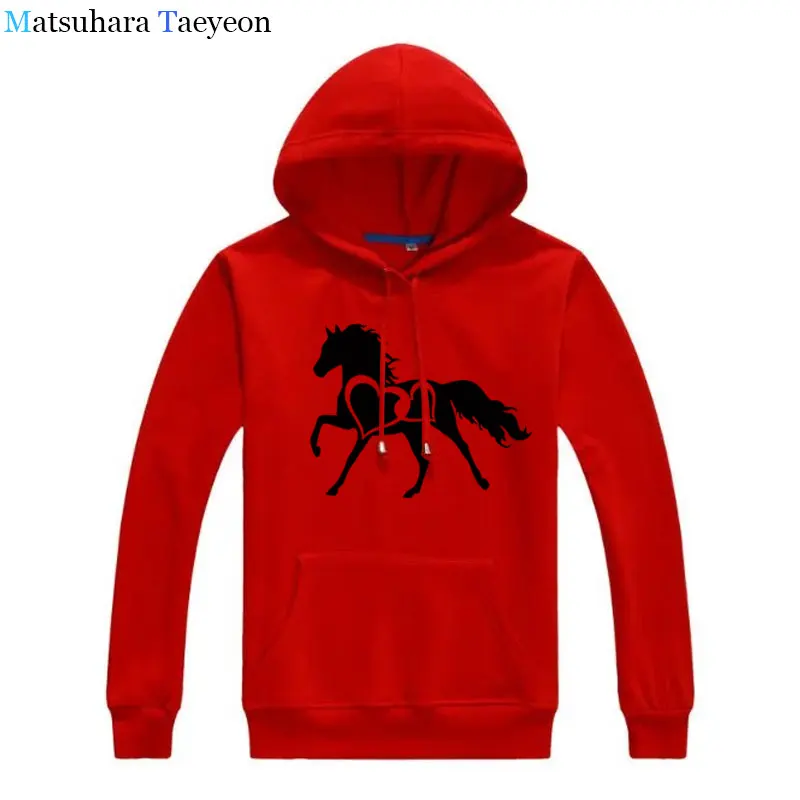 

Brand Men Leisure Long sleeved pullover Sweatshirt Horse Loving tax stamp Hip Hop streetwear Cotton Hoodies cuphead