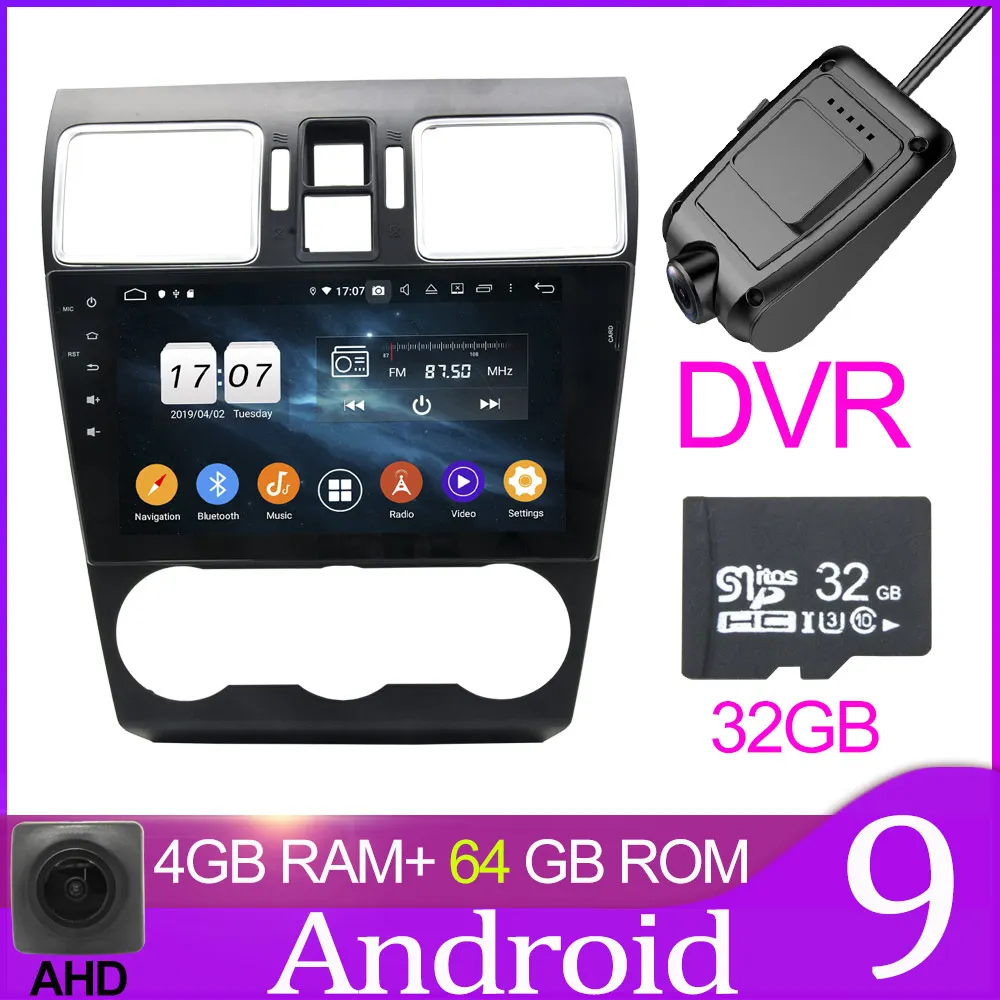 64GB with DVR Owtosin автомобильный Радио Мультимедиа Видео плеер навигация gps Android 9,0 для Subaru Forester/Subaru XV WRX автомобиль - Цвет: 64GB with DVR