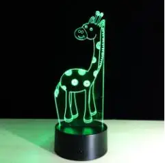 Детское освещение игрушка 3D ночник лось, олень мультфильм олень 3D окружающий свет акриловая Спальня Декор светодиодный стол Lampara сенсорный переключатель - Испускаемый цвет: Colorful Gradient