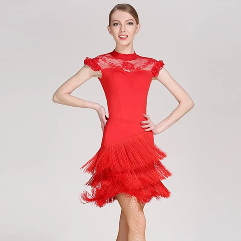Красные платья для латиноамериканских танцев женское платье латинских