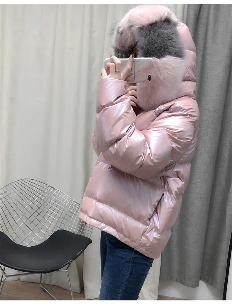 Двусторонняя одежда женское зимнее пальто модное большое меховое пальто с капюшоном свободное хлопковое пальто толстые теплые парки шикарные Короткие пуховики