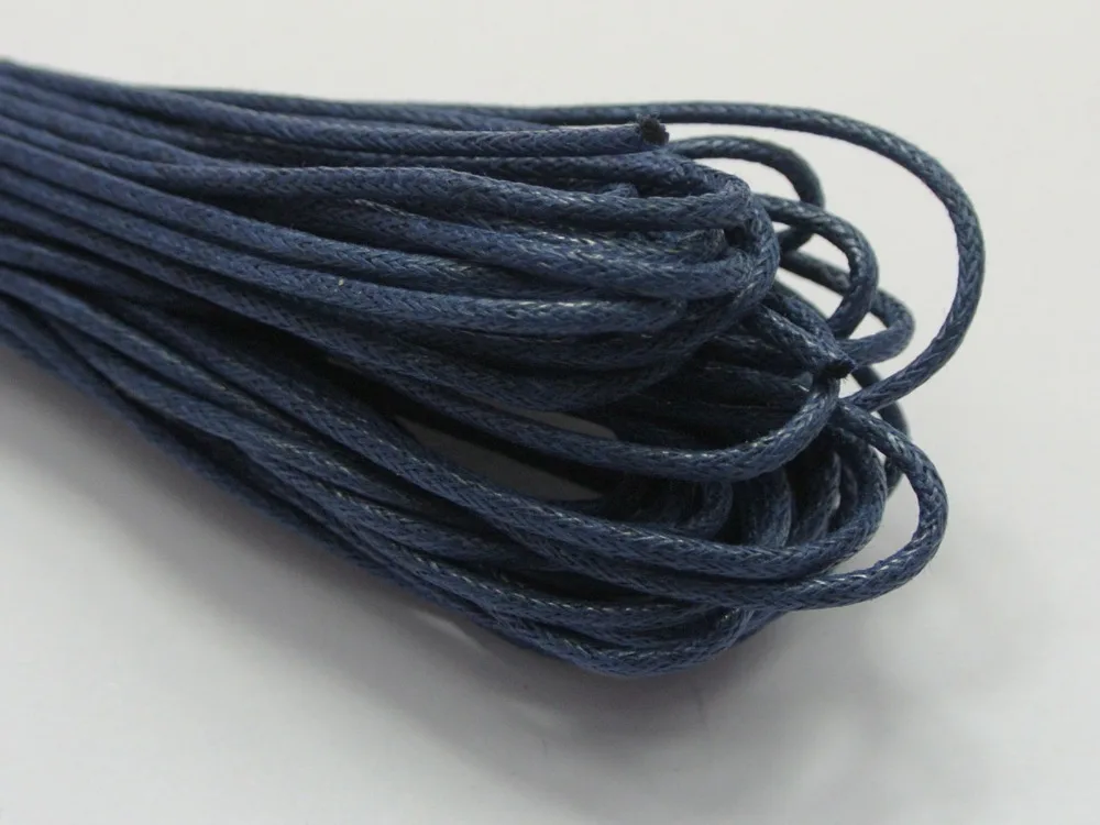 

50 Meters Navy Blue Waxed Cotton Beading Cord 1.5mm Macrame Jewelry String