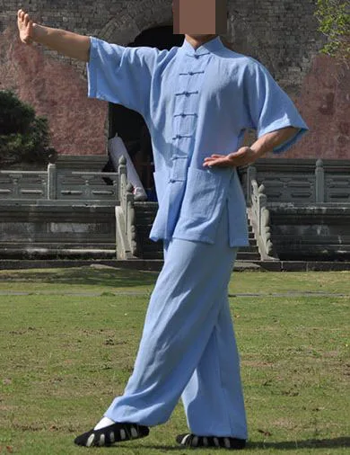 17 видов цветов льняные летние костюмы унисекс с коротким рукавом Wudang tai chi одежда
