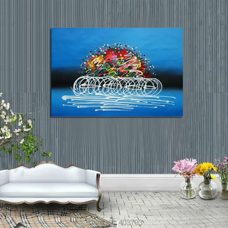 Картина маслом группы велосипедистов на гонке 24x36 дюймов|hand painted oil painting|hand