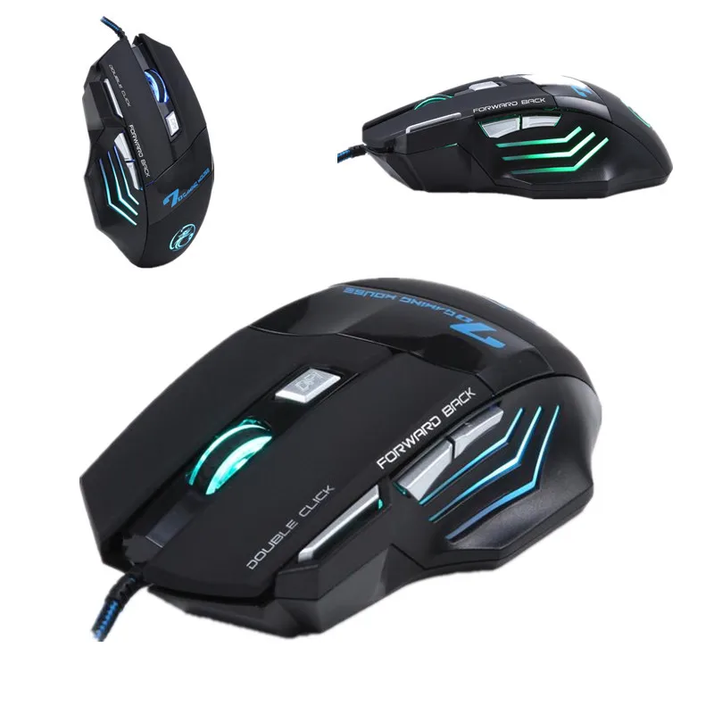 Профессиональный Проводная игровая Мышь 3200 Точек на дюйм 7 Пуговицы LED оптическая